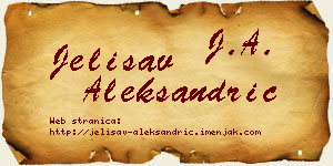 Jelisav Aleksandrić vizit kartica